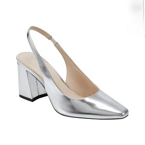 Marc Fisher Silver Slingback Heels
